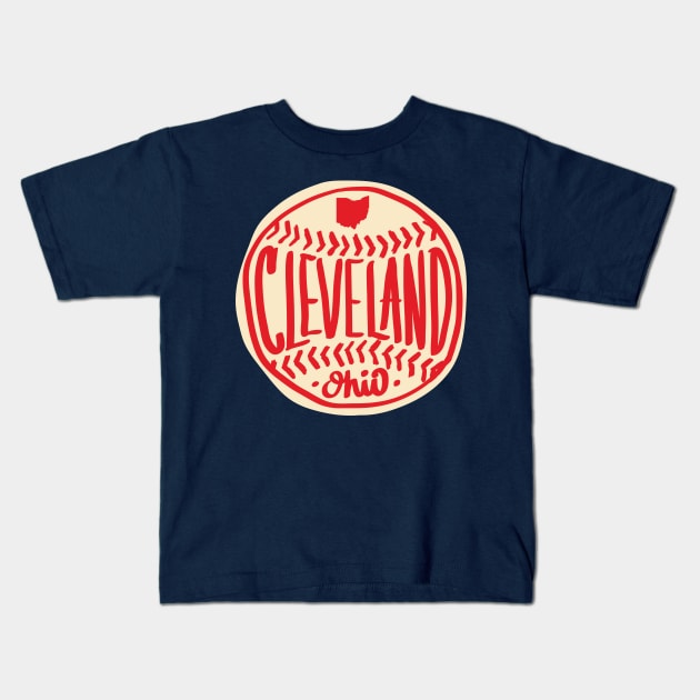 Cleveland Ohio Hand Drawn Script Kids T-Shirt by goodwordsco